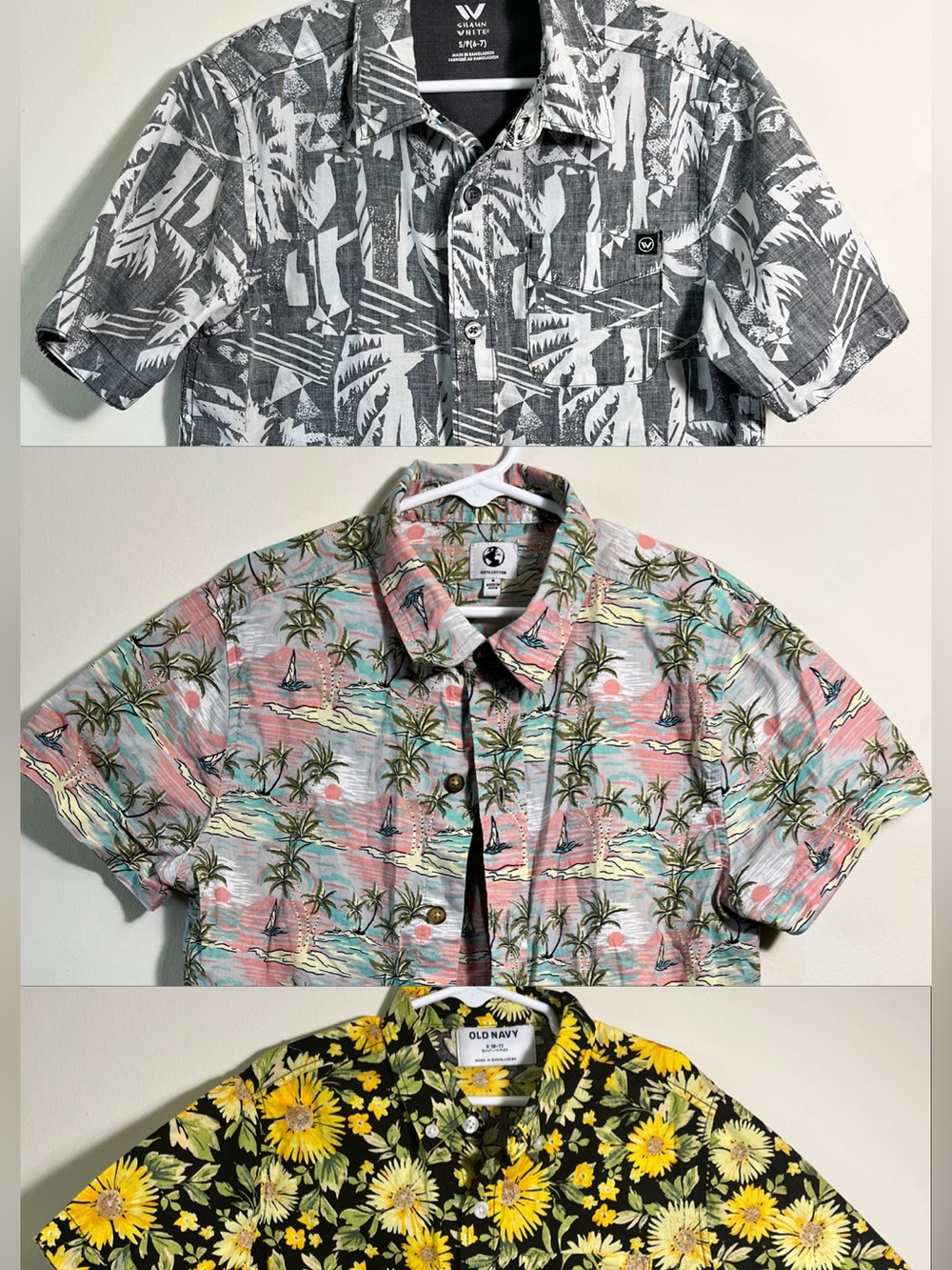 Lot of 3 boy Size S Short-Sleeve Button-Up Shirt